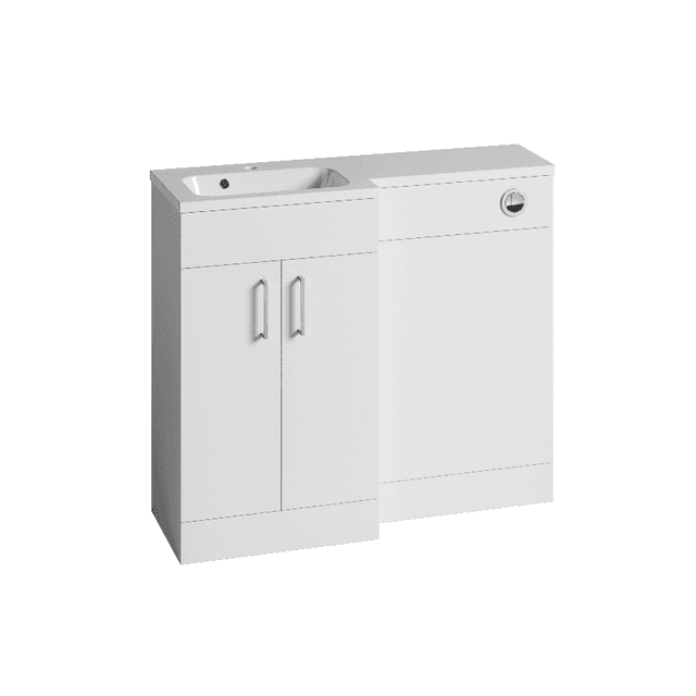 Instinct Kiso Square 1000mm L-Shape Unit Gloss White Left Hand