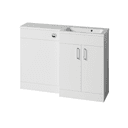 Instinct Kiso Square 1200mm L-Shape Unit Gloss White Right Hand Image 1