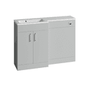 Instinct Kiso Square 1200mm L-Shape Unit Gloss Light Grey Left Hand Image 1
