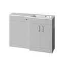 Instinct Kiso Square 1200mm L-Shape Unit Gloss Light Grey Right Hand Image 1