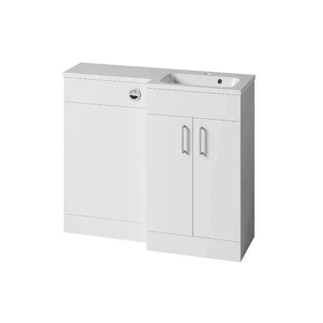 Instinct Kiso Square 1000mm L-Shape Unit Gloss White Right Hand