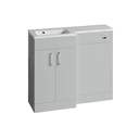Instinct Kiso Square 1000mm L-Shape Unit Gloss Light Grey Left Hand Image 1