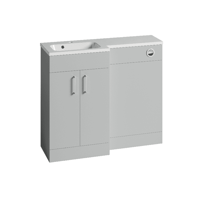Instinct Kiso Square 1000mm L-Shape Unit Gloss Light Grey Left Hand
