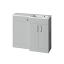 Instinct Kiso Square 1000mm L-Shape Unit Gloss Light Grey Right Hand Image 1