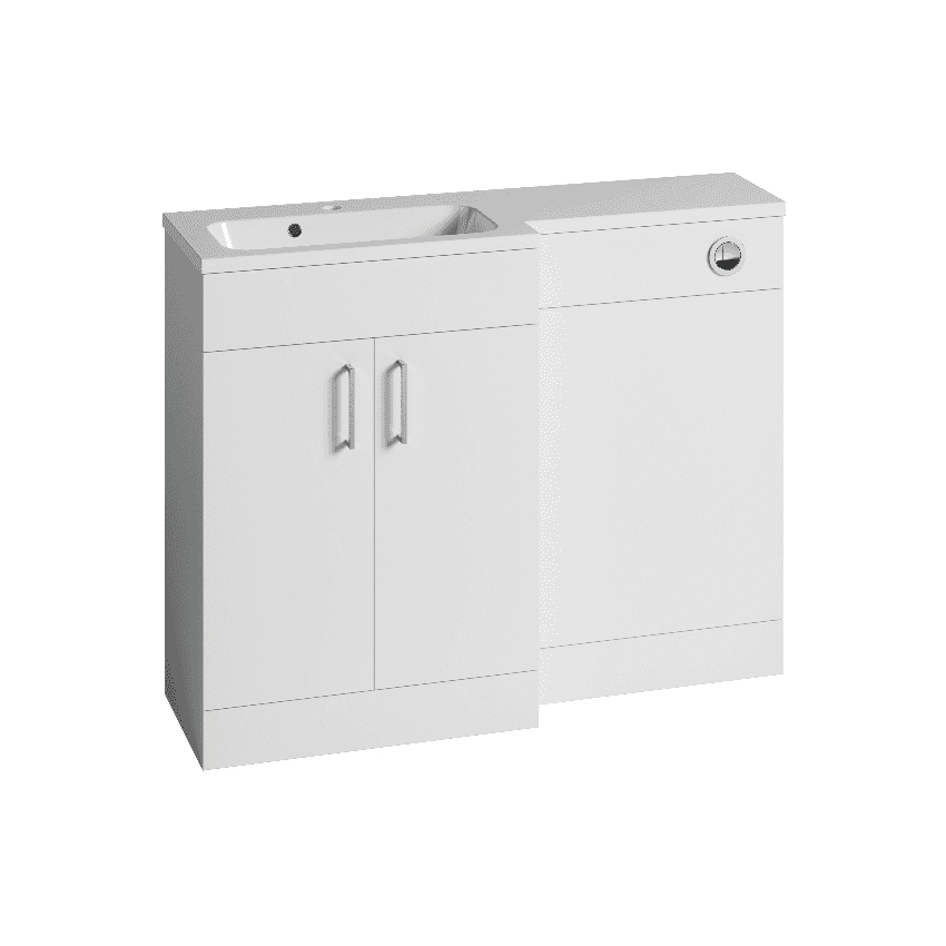 Instinct Kiso Square 1100mm L-Shape Unit Gloss White Left Hand Image 1