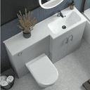 Instinct Kiso Square 1100mm L-Shape Unit Gloss Light Grey Right Hand Image 3