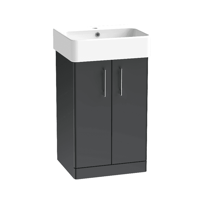 Instinct Allerston 500mm F/S Two Door Basin Unit Storm Grey