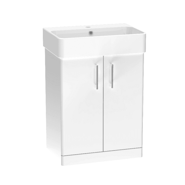 Instinct Allerston 600mm F/S Two Door Basin Unit Gloss White