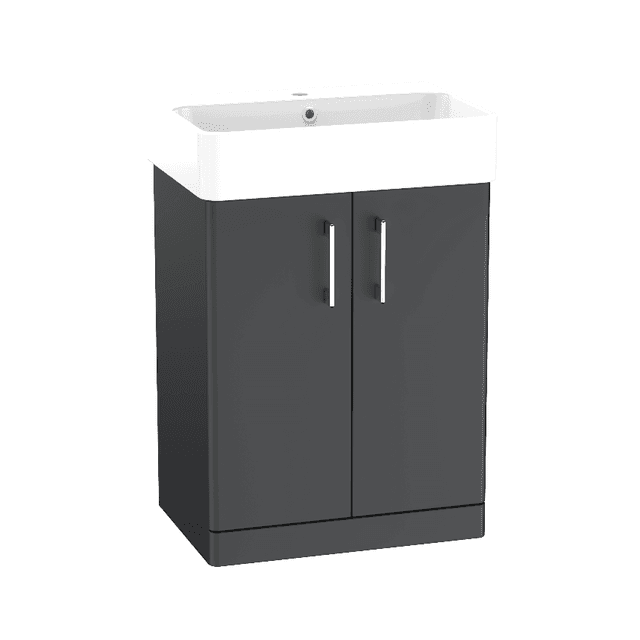 Instinct Allerston 600mm F/S Two Door Basin Unit - Storm Grey