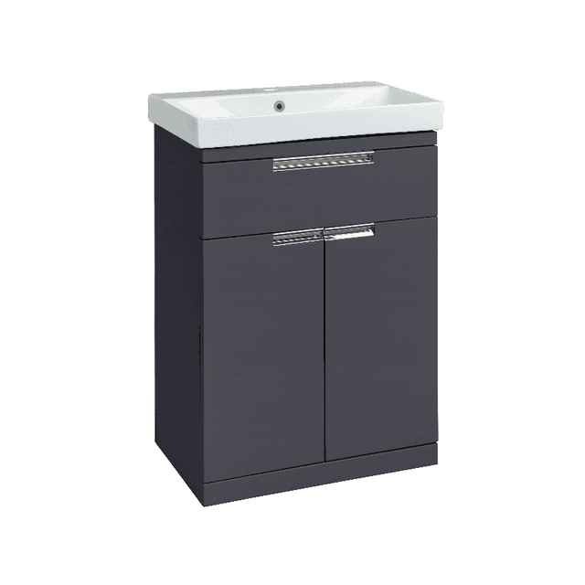 Instinct Espada 600mm F/S 1 Drawer 2 Door Bas Unit Midnight Gey 414211