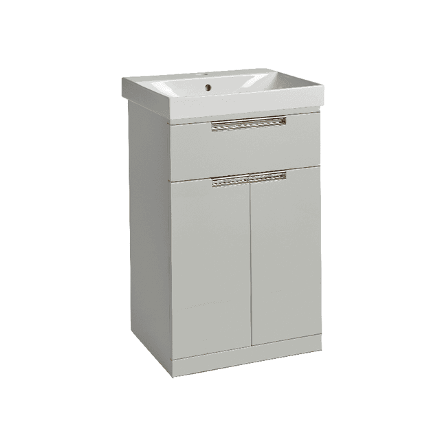 Instinct Espada 500mm F/S 1 Drawer 2 Door Basin Unit - Gloss Lt Grey