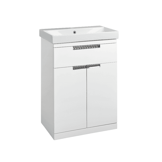 Instinct Espada 600mm F/S 1 Drawer 2 Door Basin Unit Gloss White 41429