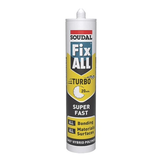Soudal Fix ALL Turbo Hybrid Polymer Adhesive White 290ml 122236