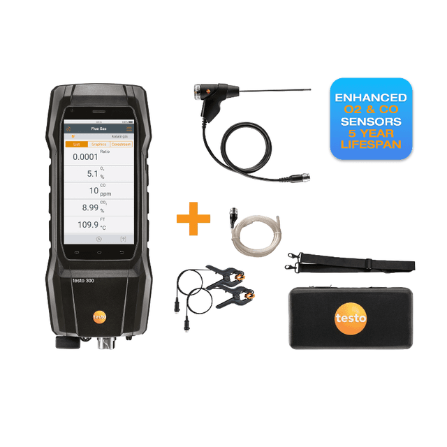 Testo 300+ Flue Gas Analyser - Advanced Kit 0633 3004 13
