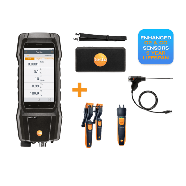 Testo 300+ Flue Gas Analyser - Smart Kit 300564 3004 01