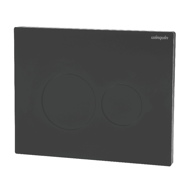 Wirquin Luna Dual Fush plate - Cable Operated Matt Black 50120789