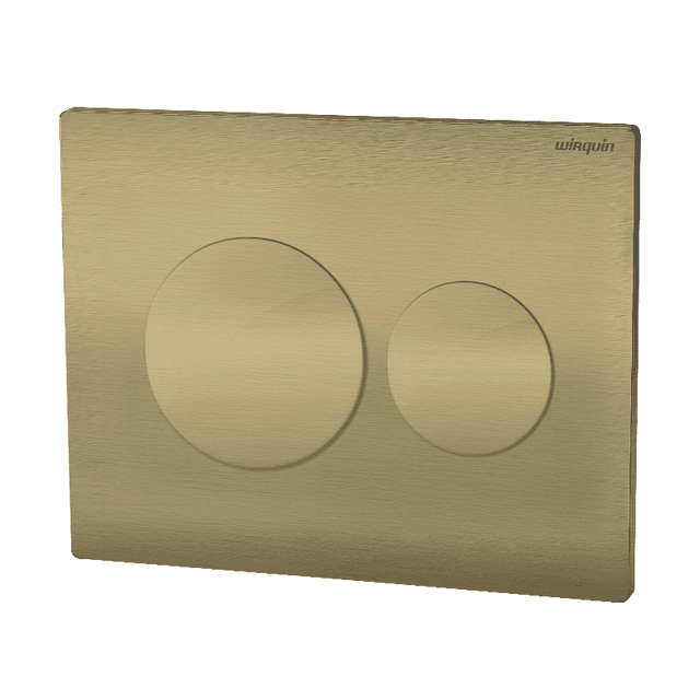 Wirquin Luna Dual Fush plate - Cable Operated Brushed Brass 50120791