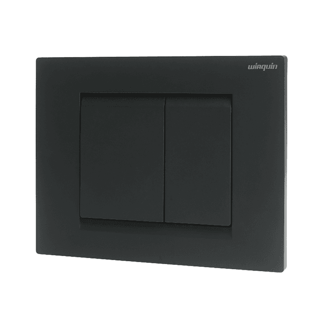 Wirquin Essential Dual Fush plate - Cable Operated Matt Black 55722889