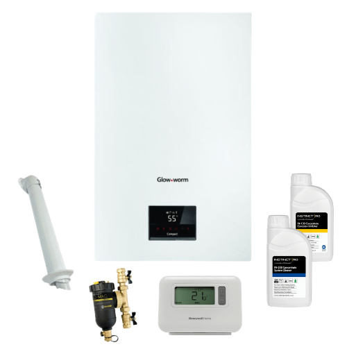 Glowworm Compact Combi 24kW Horizontal Flue Value Pack + Image 1