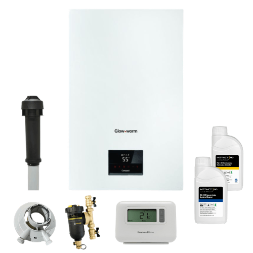 Glowworm Compact Combi 24kW Vertical Flue Value Pack + Image 1