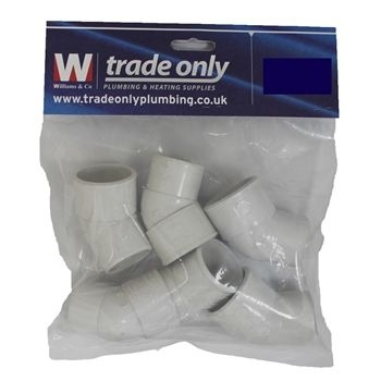 Davant 32mm 45 degree Spigot Bend (Single) PWSPB4532WB Image 1