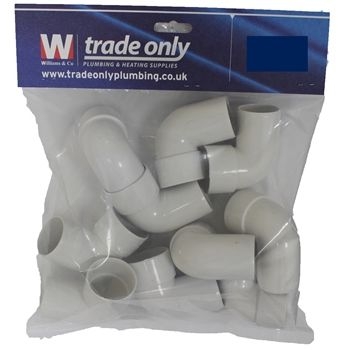 Davant 32mm 90 degree Spigot Elbow (Single) PWCB9032WB Image 1