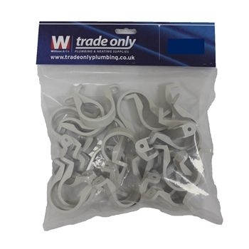 Davant 40mm Pipe Clip (Single) PWPC40WB Image 1