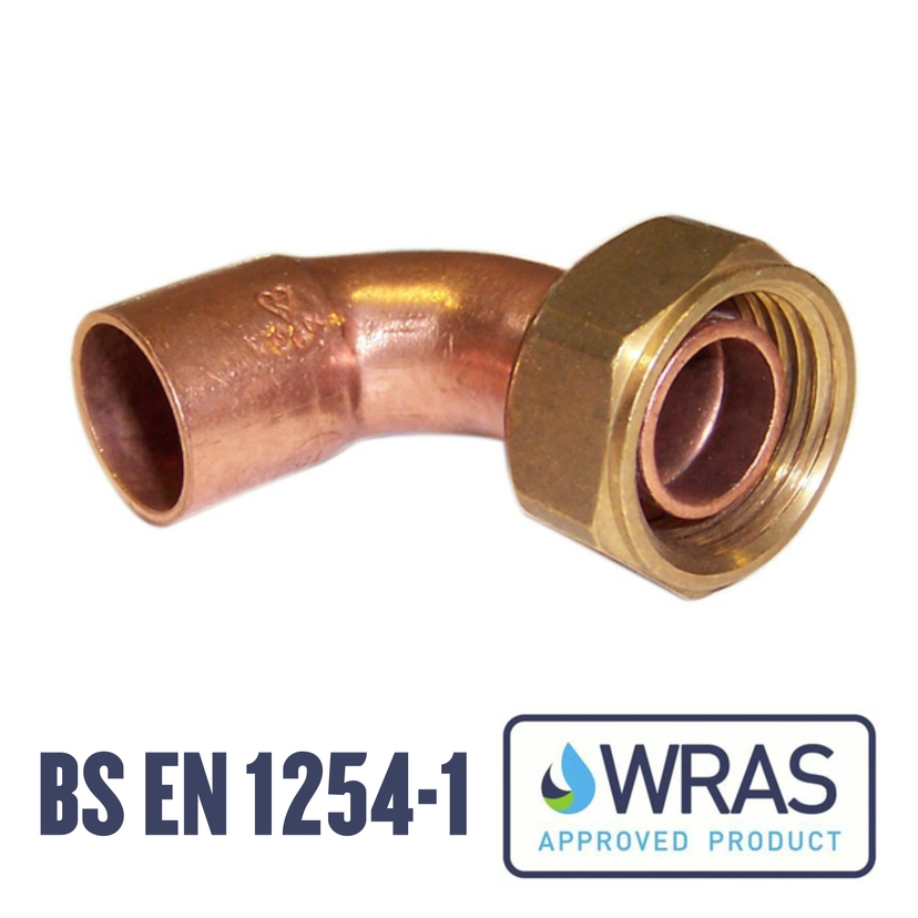 Endfeed 15mm x 1/2" Bent Tap Connector EC26-15D Image 1