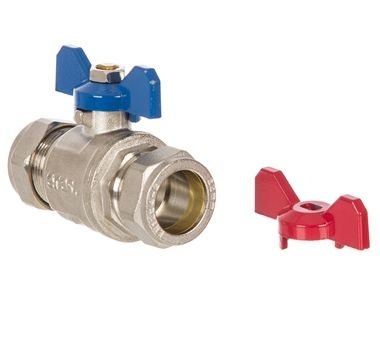 22mm Butterfly Valve - Red/Blue ER-22MMBFBV Image 1