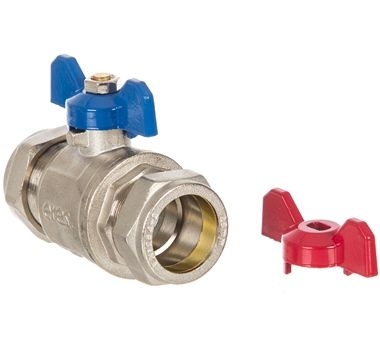 28mm Butterfly Valve - Red/Blue ER-28MMBFBV Image 1
