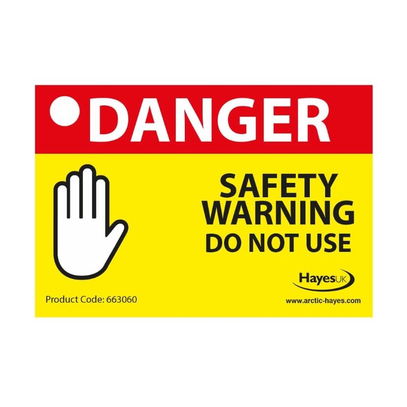 Arctic Hayes Safety Warning Labels/Tags - DO NOT USE (10 Pack) 663060 Image 1
