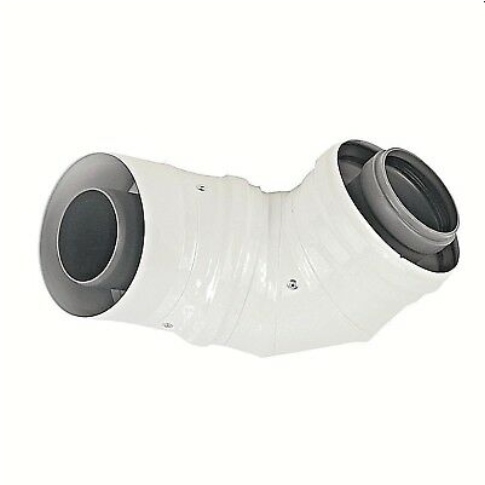 Baxi 60/100mm Diameter Offset Adaptor Elbow - White 720635501 Image 1