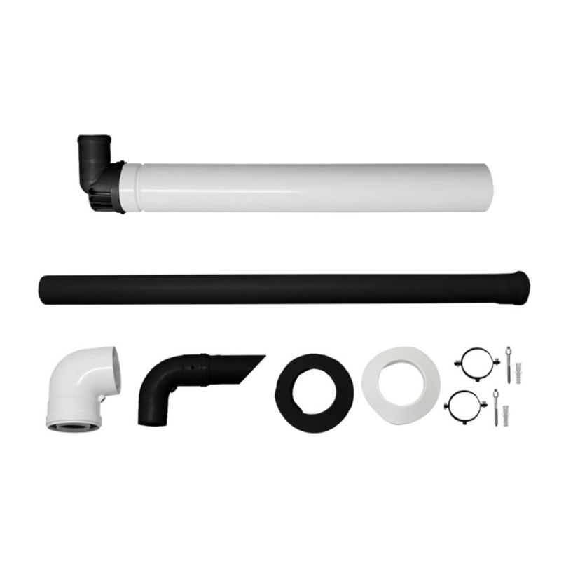 Baxi/Main Plume kit - Black & 1m Ext for use with 019 flue 7225716 Image 1
