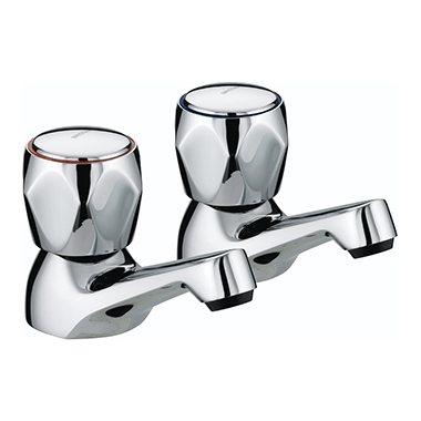 Bristan Contract Basin Pillar Taps Chrome VAC 1/2 C MT Image 1