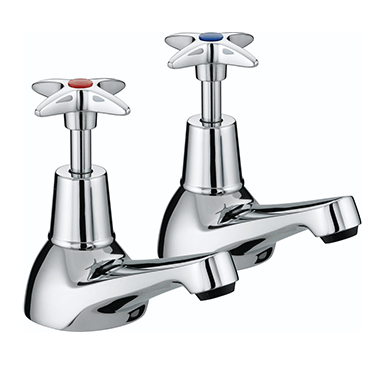 Bristan Contract X Top Bath Pillar Taps VAX 3/4 C Image 1