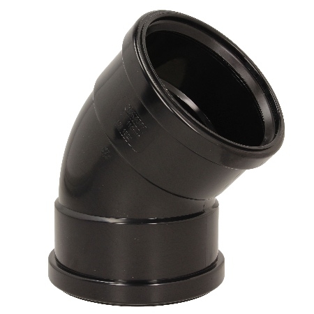 Davant 110mm 135 degree Double Socket Bend - Black SPB0007 Image 1