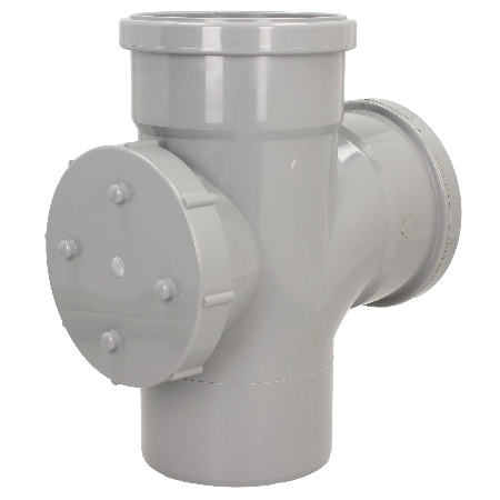 Davant 110mm 92 degree Dbl Socket Access Branch - Light Grey SPLG0012 Image 1