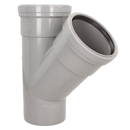 Davant 110mm 135 degree Double Socket Branch - Light Grey SPLG0014 Image 1
