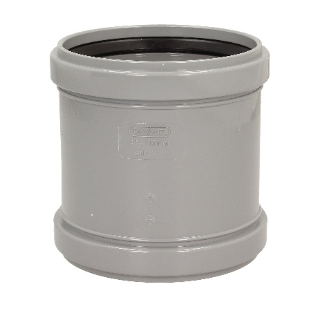 Davant 110mm Double Socket Slip Coupler - Light Grey SPLG0019 Image 1