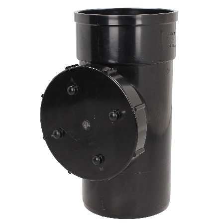 Davant 110mm Solvent Single Socket Access Pipe - Black SSB0033 Image 1
