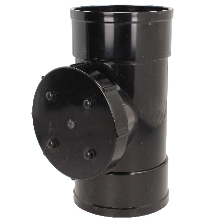 Davant 110mm Solvent Double Socket Access Pipe - Black SSB0032 Image 1
