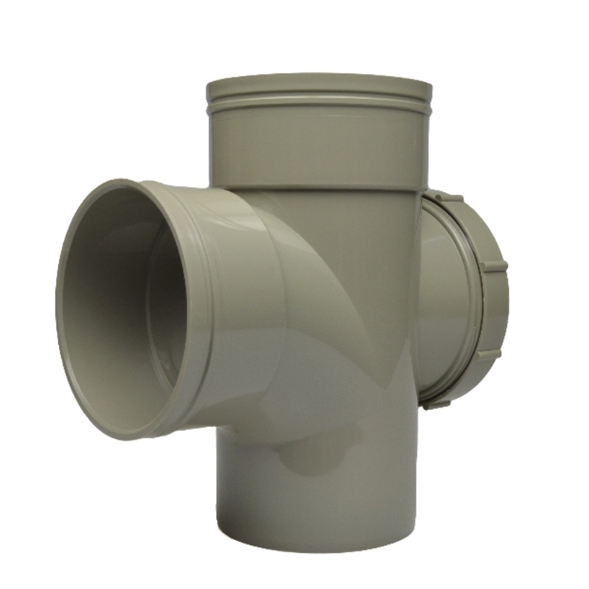 Davant 110mm Solvent 92deg Dbl Socket Access Branch-OliveGrey SSOG0012 Image 1