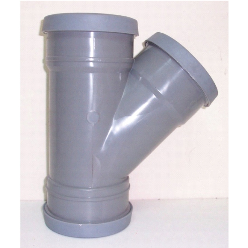 Davant 110mm Solvent 135 degree Dbl Socket Branch Olive Grey SSOG0014 Image 1