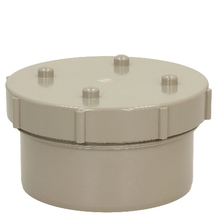 Davant 110mm Solvent Screwed Access Cap - Olive Grey SSOG0017 Image 1