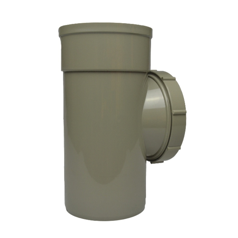 Davant 110mm Solvent Single Socket Access Pipe - Olive Grey SSOG0033 Image 1