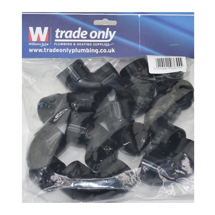 Davant 32mm Swept Bend - Black (Single) PWSB32B Image 1