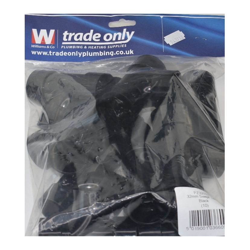 Davant 32mm Swept Tee - Black (Single) PWST32B Image 1