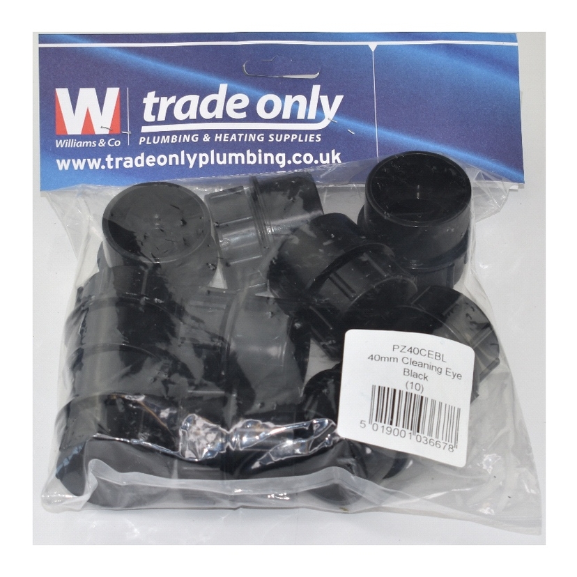 Davant 40mm Swept Bend - Black (Single) PWSB40B Image 1