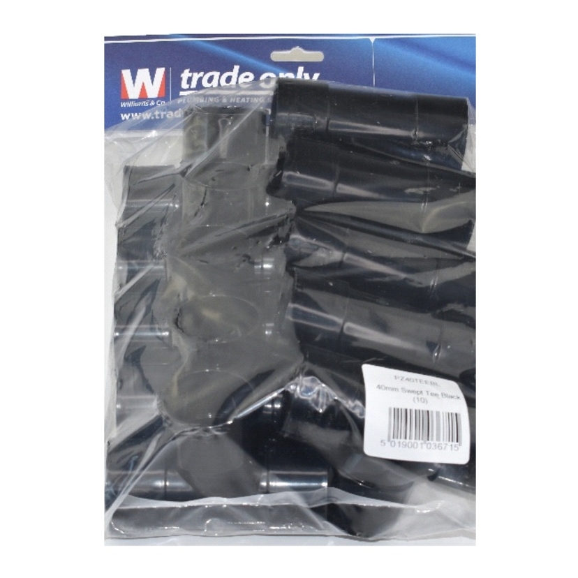 Davant 40mm Swept Tee - Black (Single) PWST40B Image 1