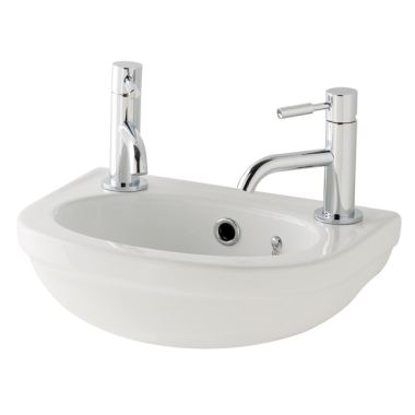 Eastbrook Dura 360mm 2 Tap Hole Cloakroom Basin 26.0011 Image 1